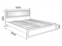Кровать 1600 с ортопедическим основанием и мягкой спинкой Беатрис М10 орех гепланкт