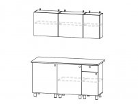 Кухонный гарнитур КГ-1 1600 Белый-Цемент светлый