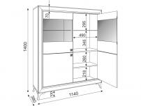 Сервант Саванна М23 ШхВхГ 1140х1400х380 мм  