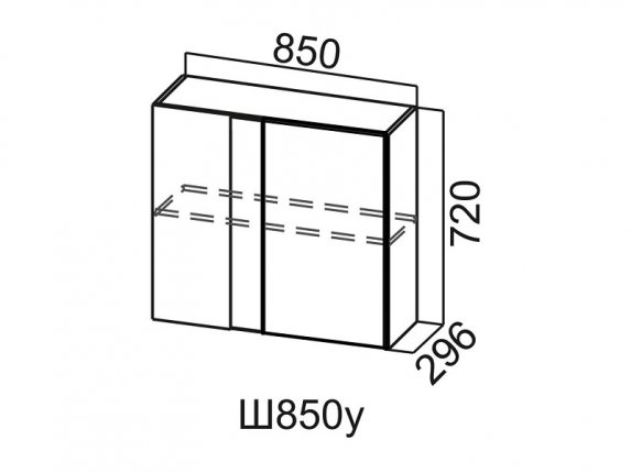 Шкаф навесной угловой Ш850у Модус СВ 850х720х296