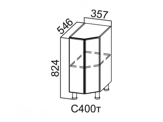 Стол-рабочий торцевой С400т Модус СВ 357х824х546
